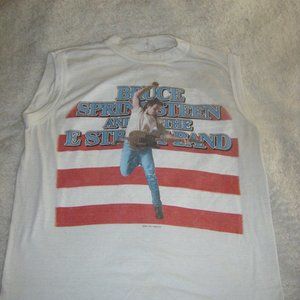 Vintage Bruce Springsteen 1984 Born In The USA Tour Sleeveless Shirt Size Medium